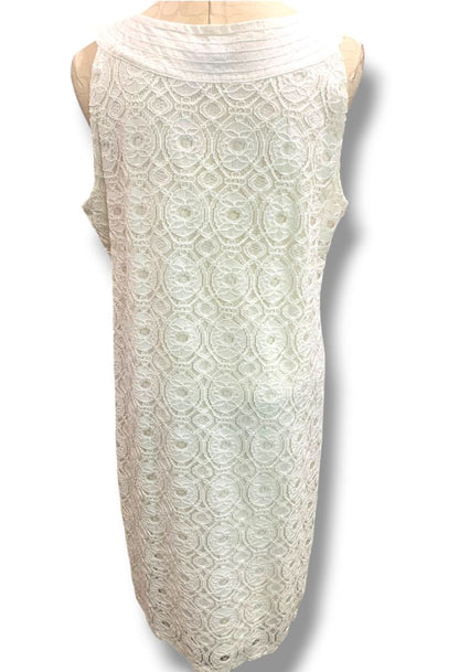 Size XL Liz Claiborne Cream Lace Overlay New Shift Dress Sleeveless