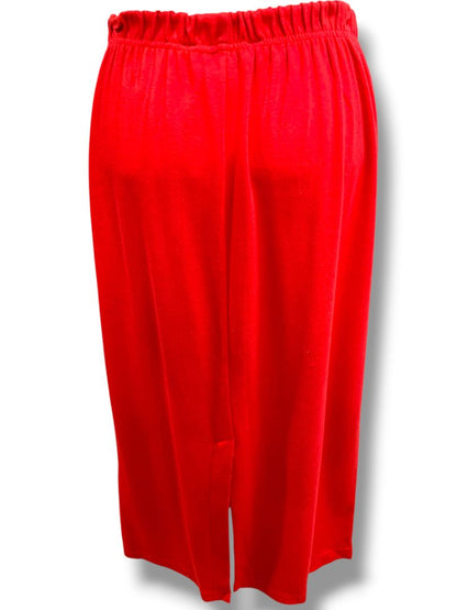 Large Casual Corner Womens Red Pull On Knit Midi Skirt Cotton Soft