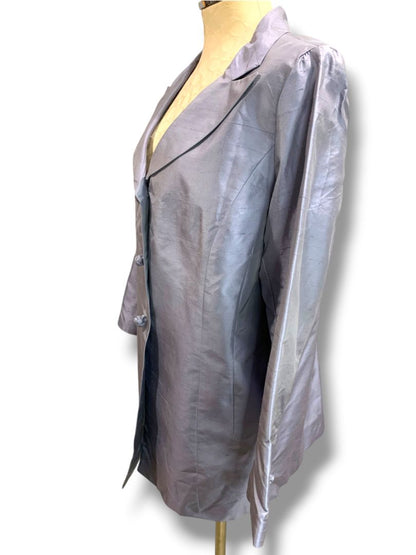 Size 16 Dana Buchman Woman Lavender Silk Longline Blazer Jacket