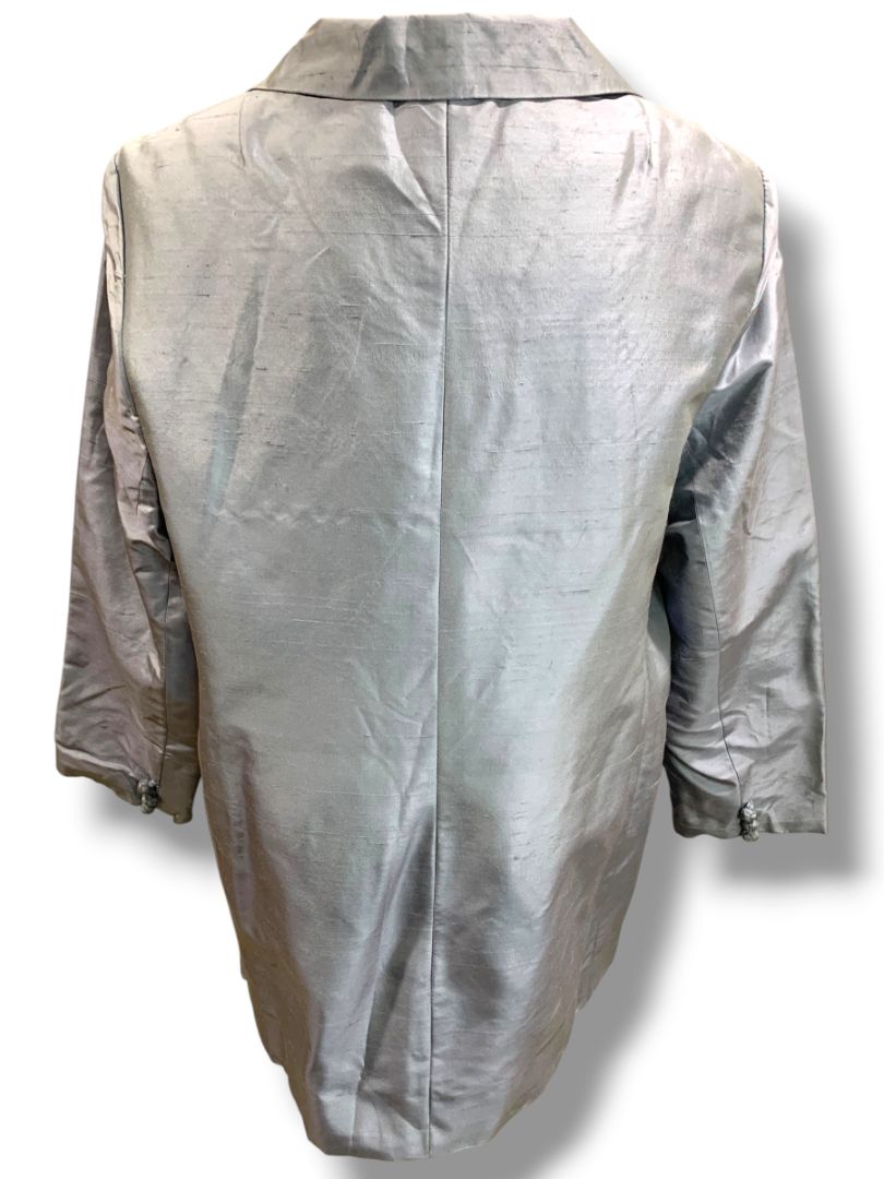 Size 16 Dana Buchman Woman Lavender Silk Longline Blazer Jacket