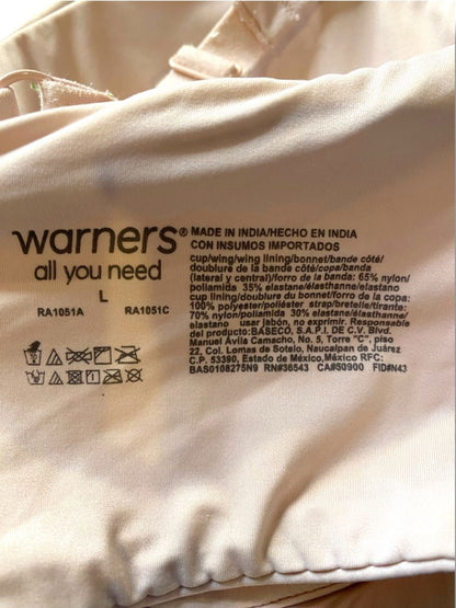 Lot of 3 Size Large Warners All You Need Bras White Aqua Pink Underwire Padded