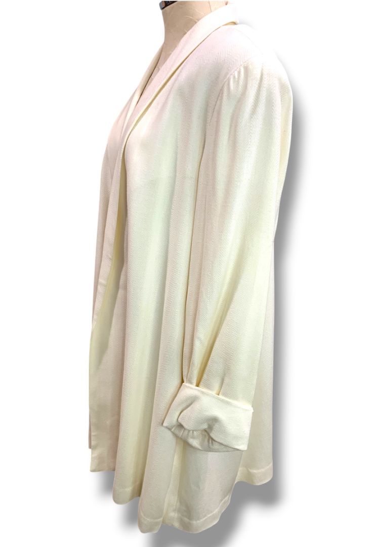 Size 14 Pappagallo Womens Vintage Longline New Cream Rayon Wool Blend