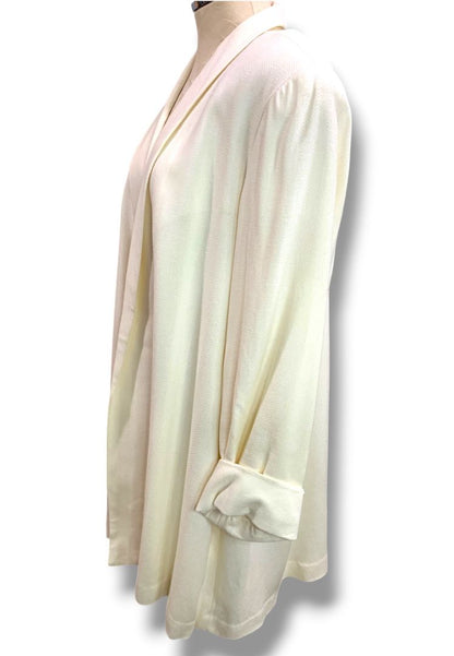 Size 14 Pappagallo Womens Vintage Longline New Cream Rayon Wool Blend