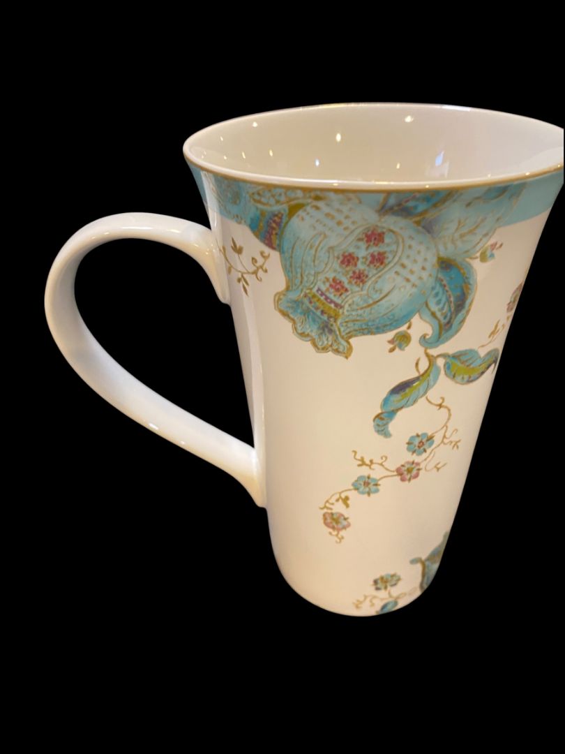 Latte Mug Tall 222 Fifth Eliza Spring Porcelain Dishwasher Microwave Safe
