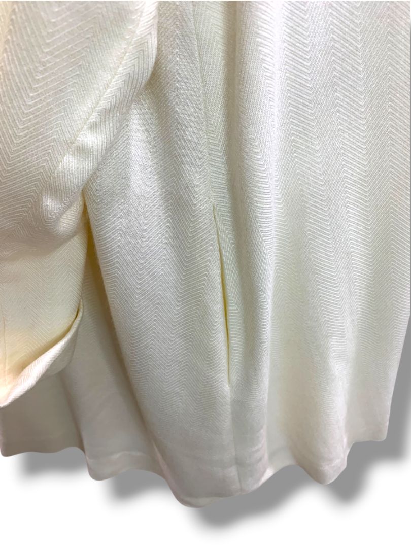 Size 14 Pappagallo Womens Vintage Longline New Cream Rayon Wool Blend