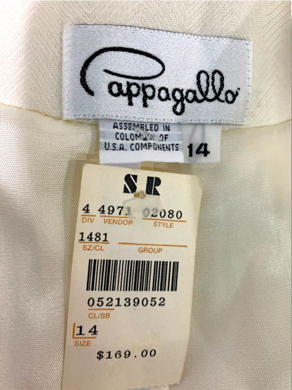 Size 14 Pappagallo Womens Vintage Longline New Cream Rayon Wool Blend