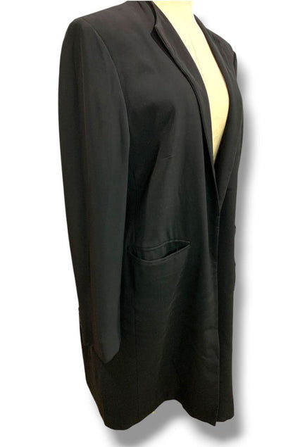 Size 14W Lauren Ralph Lauren 1990s Womens Longline Blazer Jacket Black