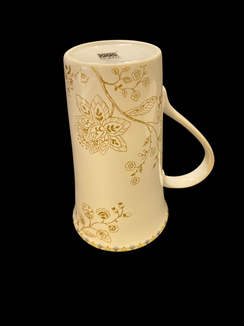 Latte Mug Tall 222 FifthPeacock Garden Porcelain Dishwasher Microwave Safe