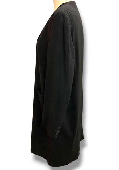 Size 14W Lauren Ralph Lauren 1990s Womens Longline Blazer Jacket Black