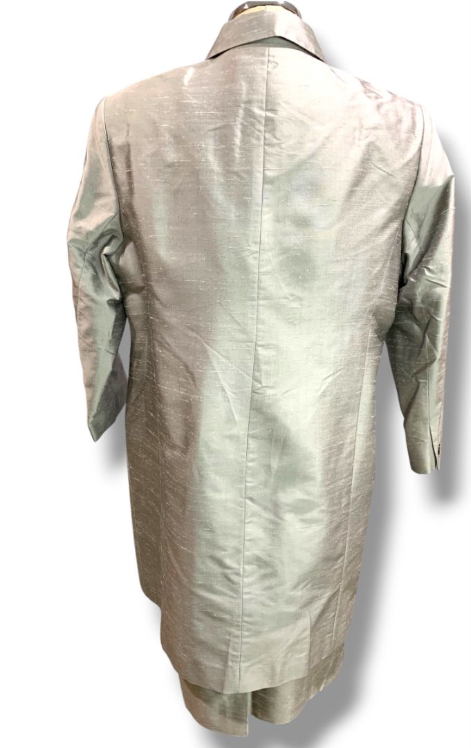 Size 14P Elisabeth by Liz Claiborne Silk Jacket and Sheath Dress Gray Lavender