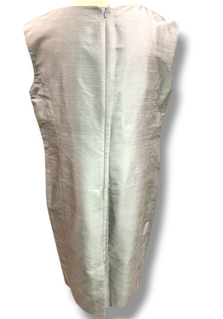 Size 14P Elisabeth by Liz Claiborne Silk Jacket and Sheath Dress Gray Lavender