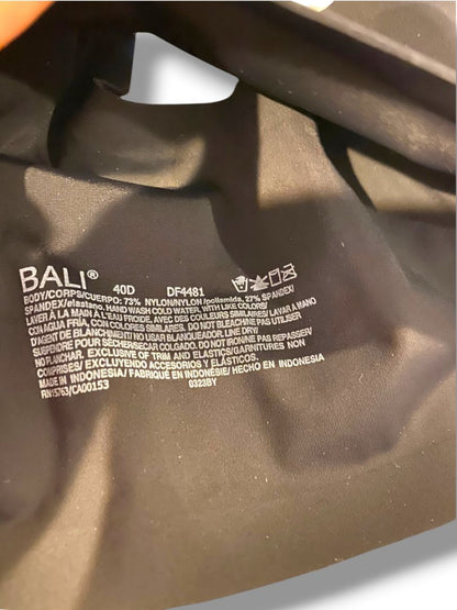 Size 40D Bali Bra DF4481 Sleek Support Smoothing Bra Black