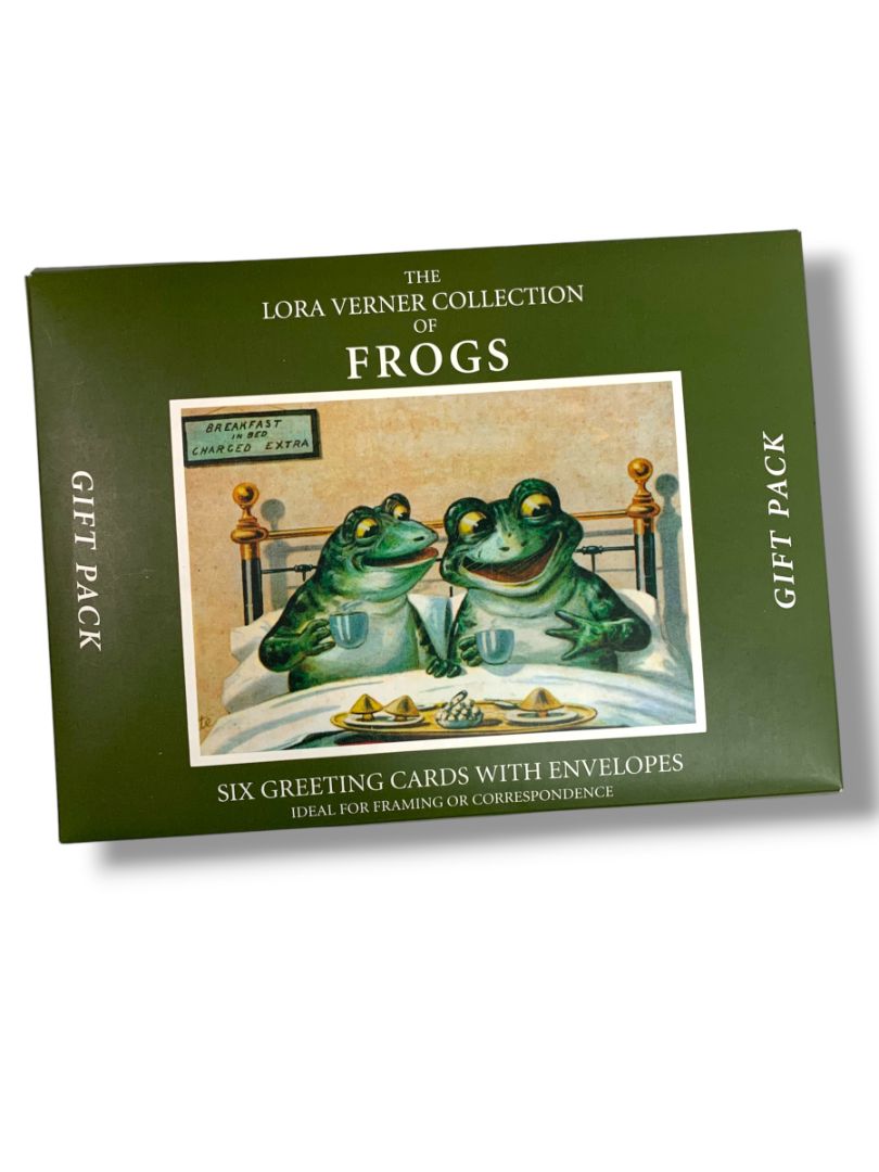 6 Greeting Cards with Envelopes The Lora Verner Collection of  Frogs Gift Pack
