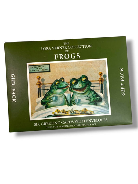 6 Greeting Cards with Envelopes The Lora Verner Collection of  Frogs Gift Pack