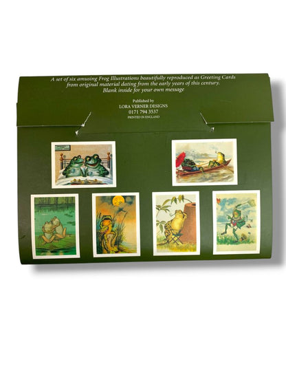 6 Greeting Cards with Envelopes The Lora Verner Collection of  Frogs Gift Pack