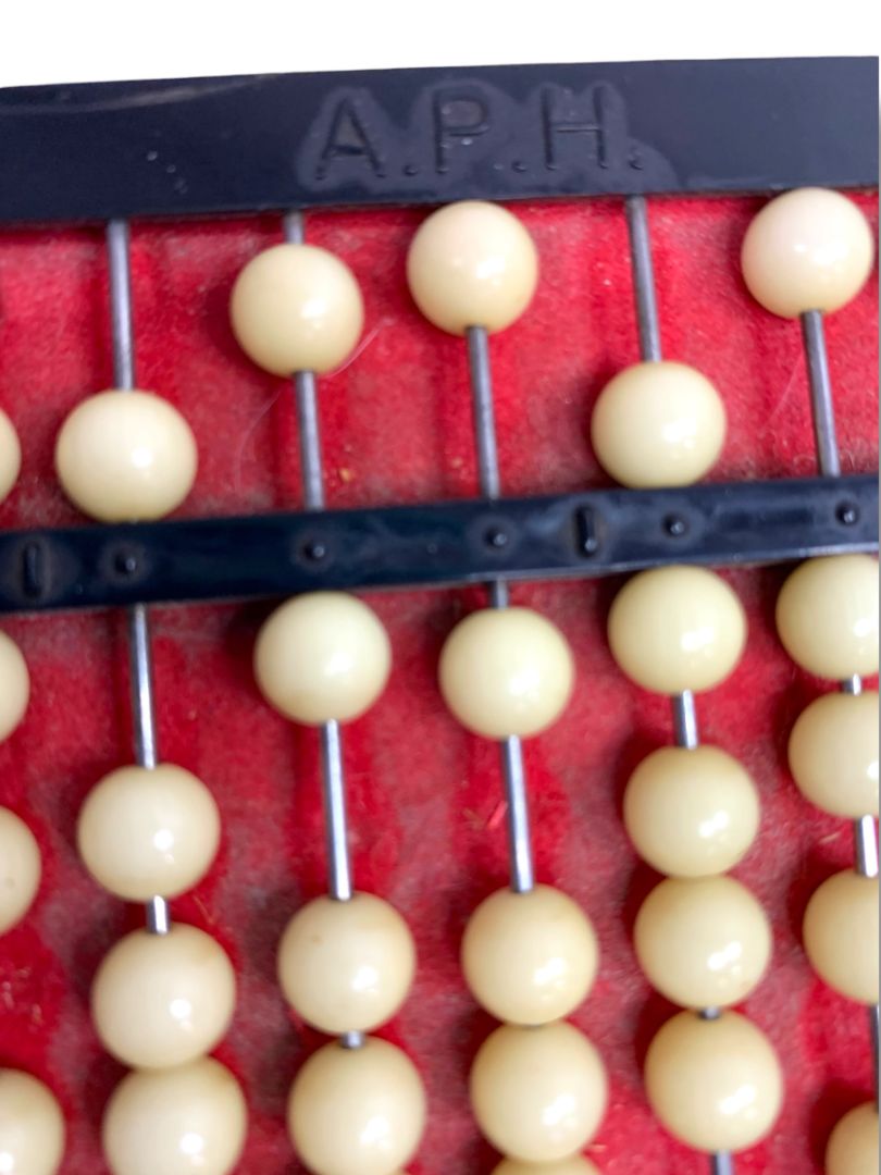 Vintage APH Large Abacus 4.5" X 8" Blind Low Vision Aid Device Calculator 1965