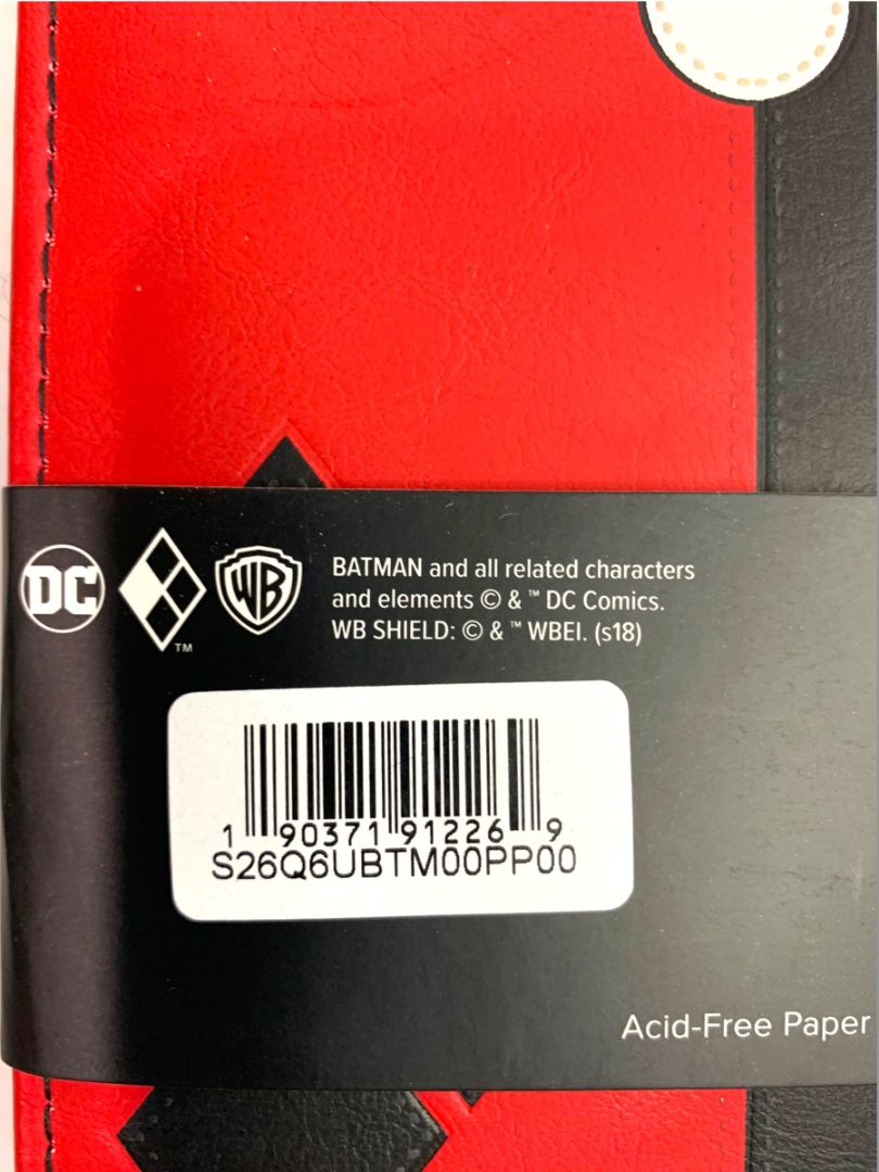DC Comics New Harley Quinn Travel Journal Reusable Cover Ribbon Bookmark