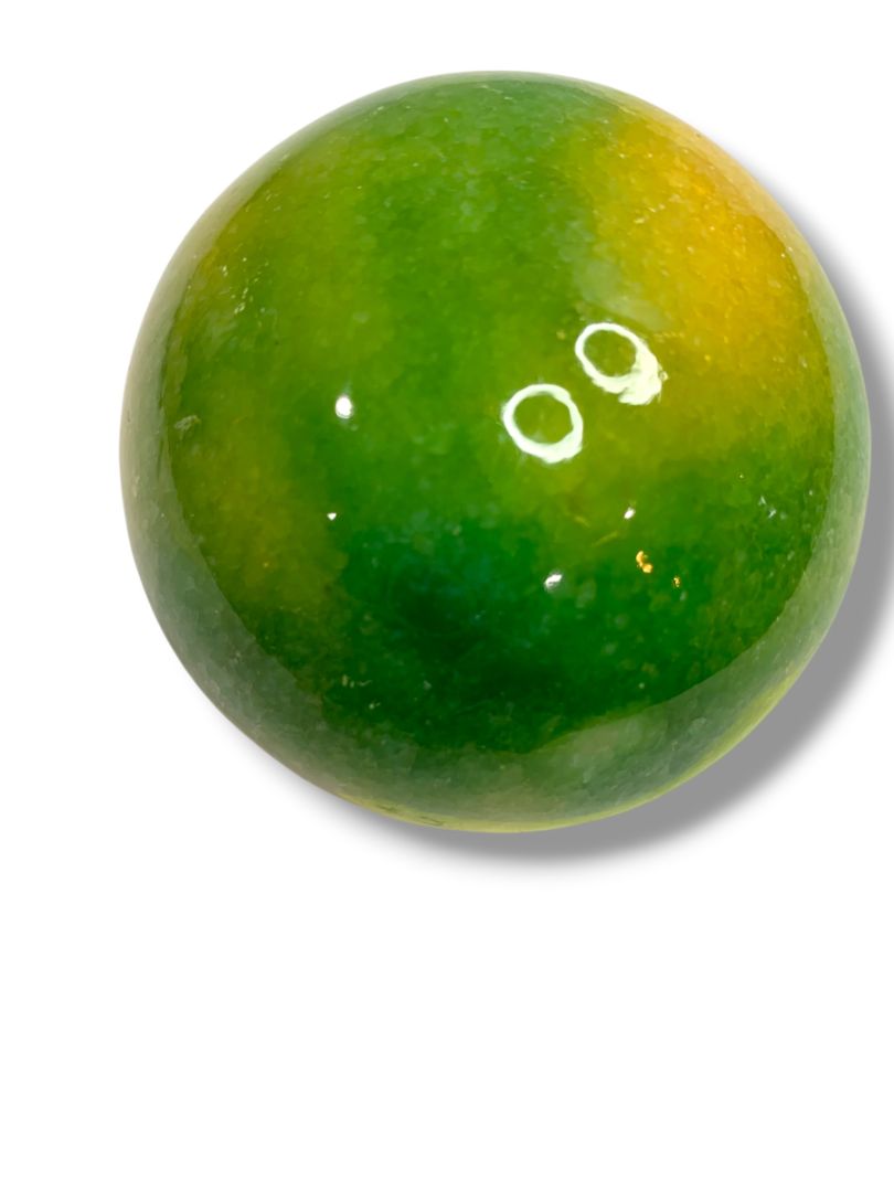 Apple Paperweight Marble Alabaster 2.8" Wood Stem Vintage Green Teacher Gift