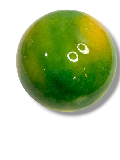Apple Paperweight Marble Alabaster 2.8" Wood Stem Vintage Green Teacher Gift