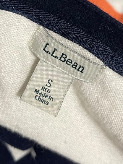 Small LL Bean Womens Striped Cardigan Sweater Cashmere Cotton Blend