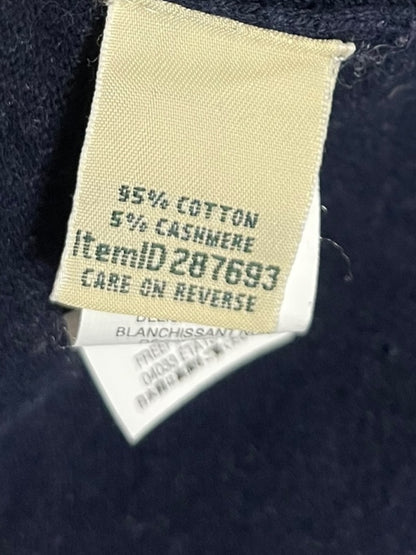 Small LL Bean Womens Striped Cardigan Sweater Cashmere Cotton Blend