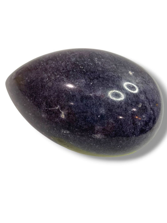 Vintage Italian Alabaster Stone Fig Plum Purple Carved Fruit 4" Decorative