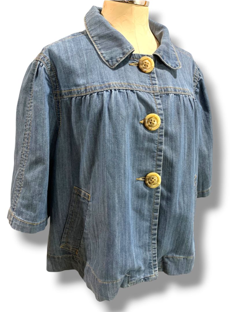 Size 22/24 Venezia Womens Jean Jacket Swing Baby Doll Style Denim