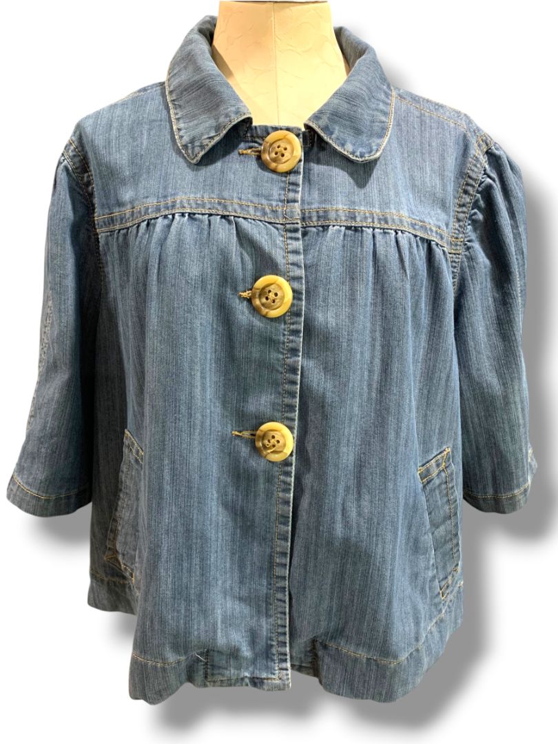 Size 22/24 Venezia Womens Jean Jacket Swing Baby Doll Style Denim