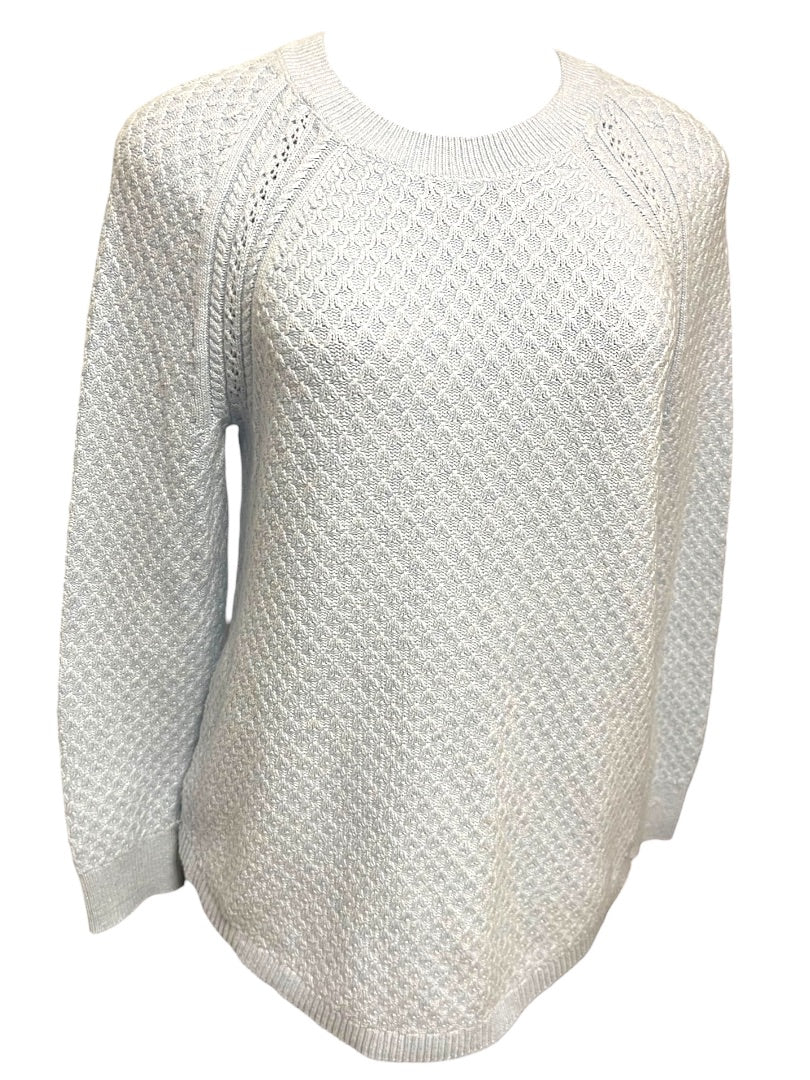 Medium Loft Light Blue Womens Soft Pullover Sweater Cotton
