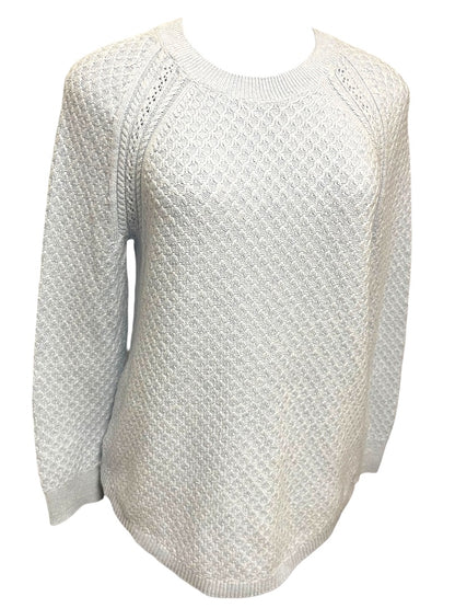 Medium Loft Light Blue Womens Soft Pullover Sweater Cotton