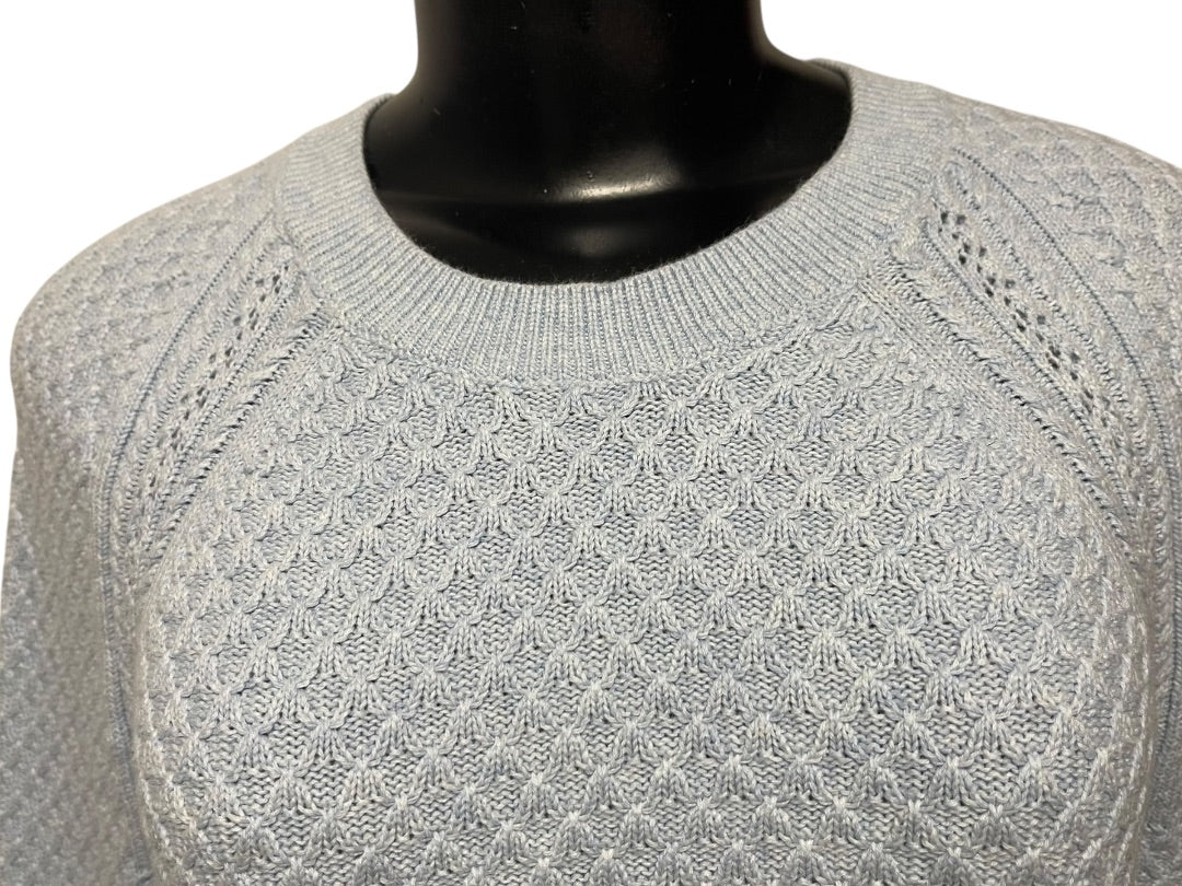 Medium Loft Light Blue Womens Soft Pullover Sweater Cotton
