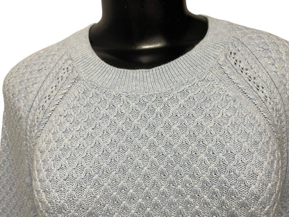 Medium Loft Light Blue Womens Soft Pullover Sweater Cotton