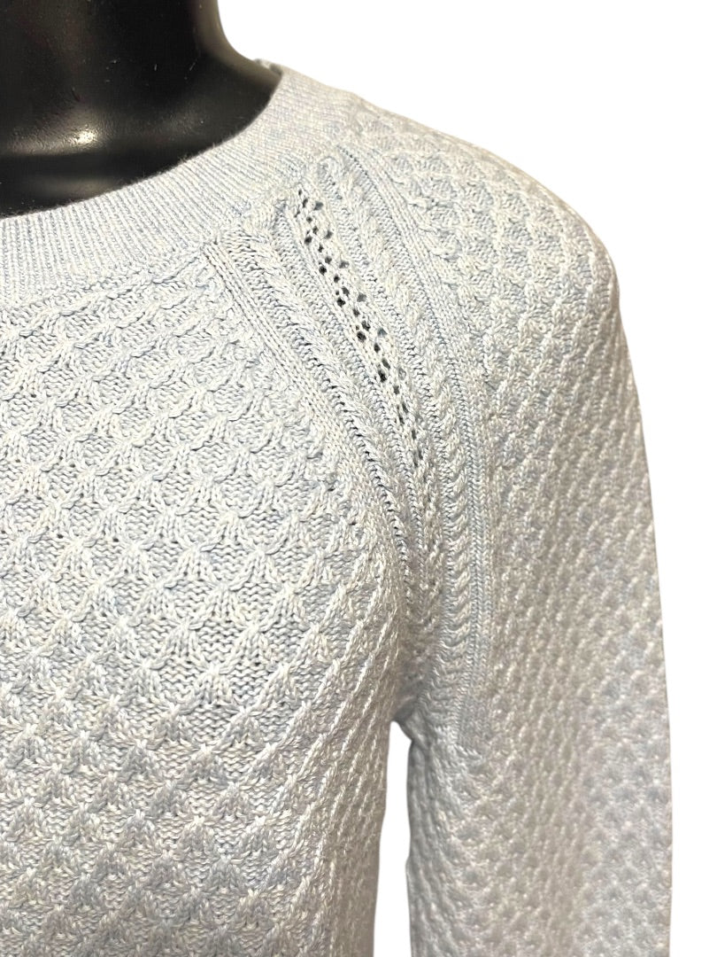 Medium Loft Light Blue Womens Soft Pullover Sweater Cotton