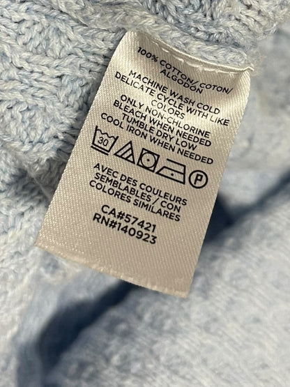 Medium Loft Light Blue Womens Soft Pullover Sweater Cotton