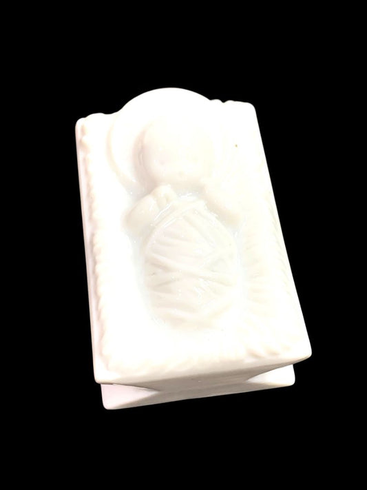 White Ceramic Replacement Nativity Manger Piece Baby Jesus 2" Vintage