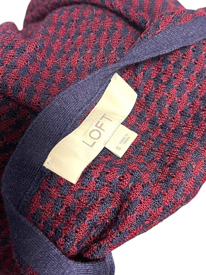 Small Ann Taylor Loft Womens Sheer Pullover Sweater Navy Burgundy