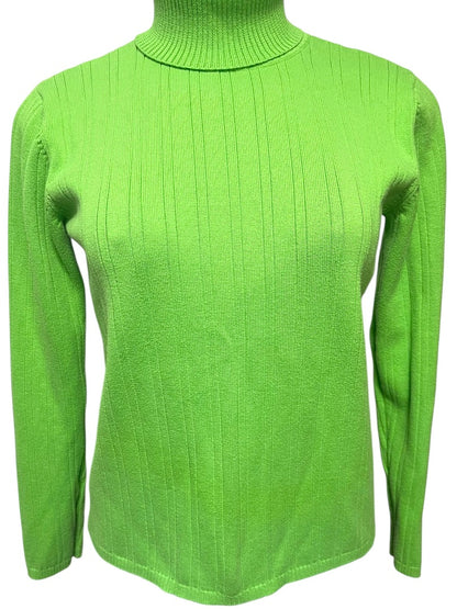 Small Talbots Womens Spring Green Sweater Turtleneck Ribbed