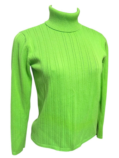 Small Talbots Womens Spring Green Sweater Turtleneck Ribbed