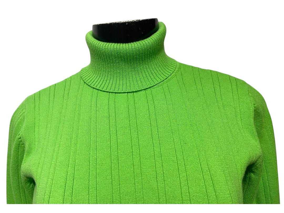 Small Talbots Womens Spring Green Sweater Turtleneck Ribbed