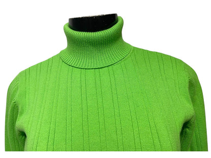 Small Talbots Womens Spring Green Sweater Turtleneck Ribbed