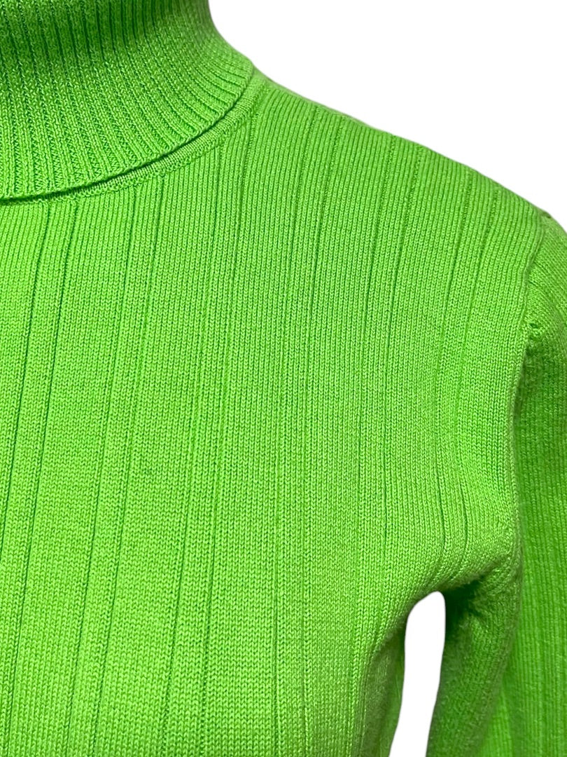 Small Talbots Womens Spring Green Sweater Turtleneck Ribbed