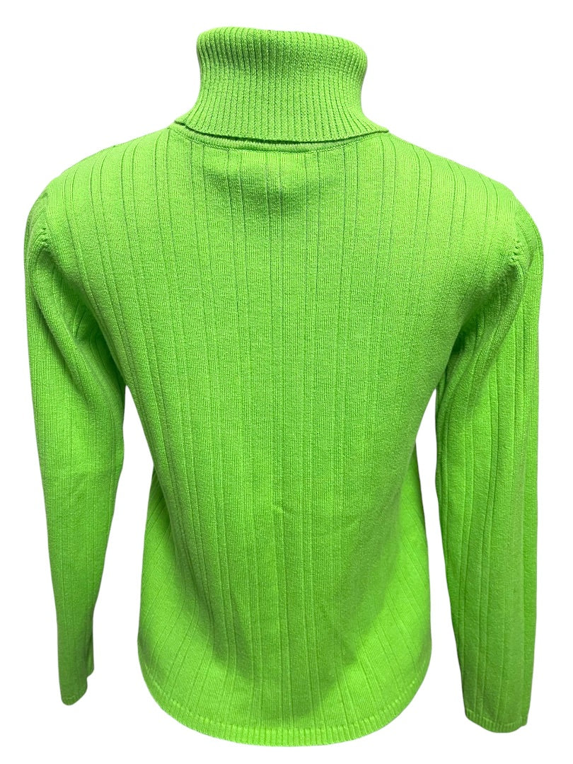 Small Talbots Womens Spring Green Sweater Turtleneck Ribbed