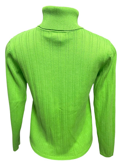 Small Talbots Womens Spring Green Sweater Turtleneck Ribbed