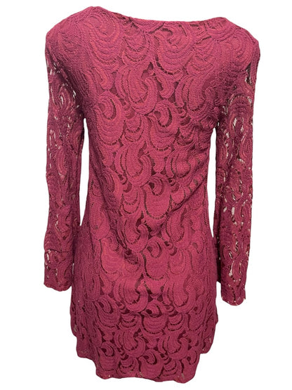 Size XS dee elle Magenta Lace Covered Dress Stretch Scoop Neck