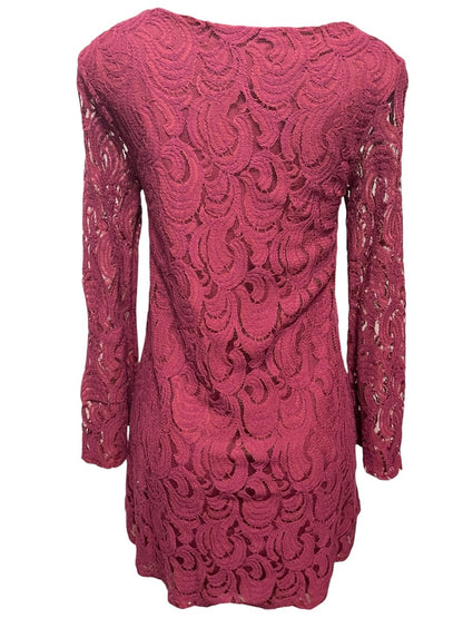 Size XS dee elle Magenta Lace Covered Dress Stretch Scoop Neck