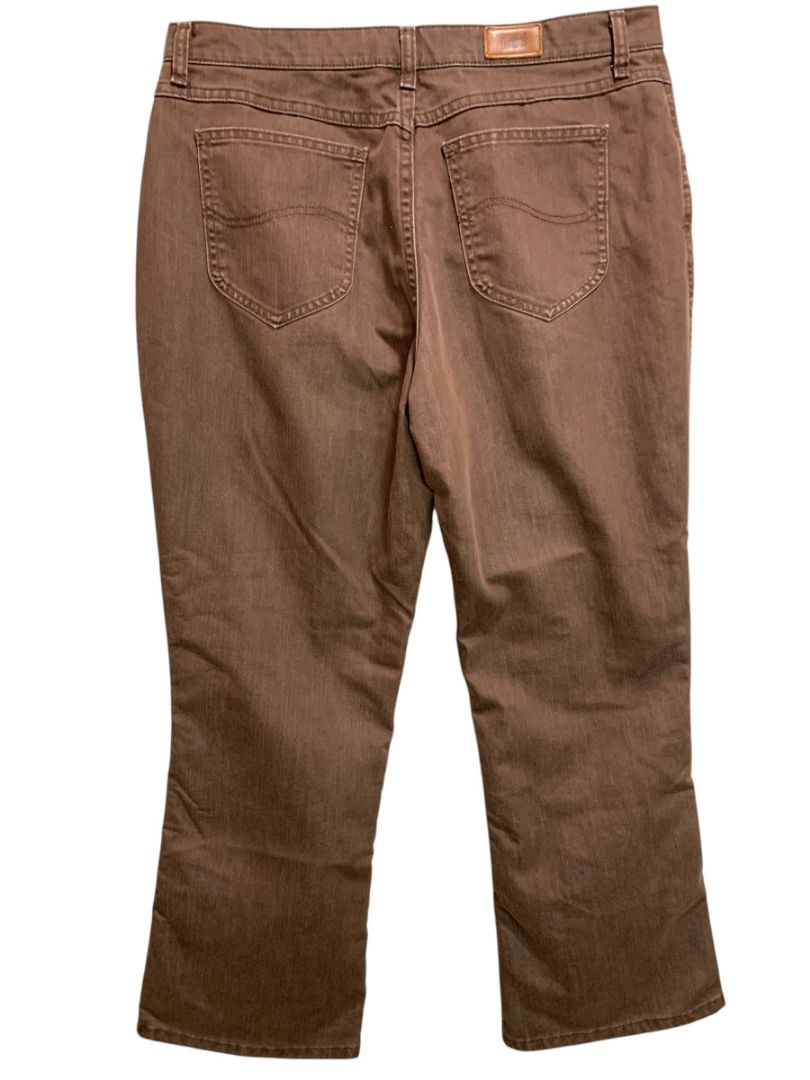Size 16S Short Lee Womens Brown Jeans Denim Straight Leg
