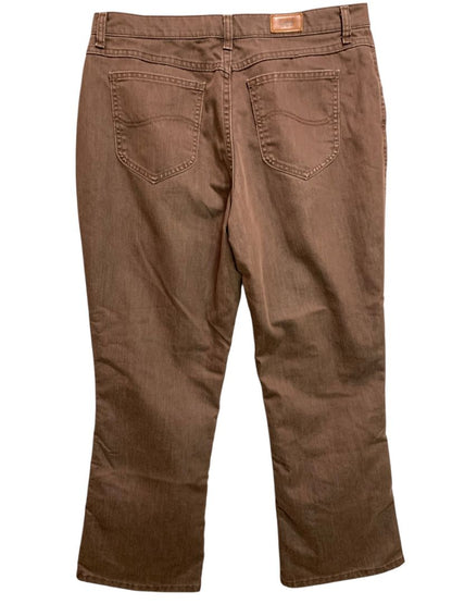 Size 16S Short Lee Womens Brown Jeans Denim Straight Leg
