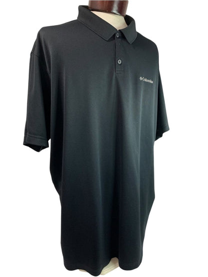 Size 3XL Columbia Mens Black Polo Shirt Omni-Shade Sun Protection