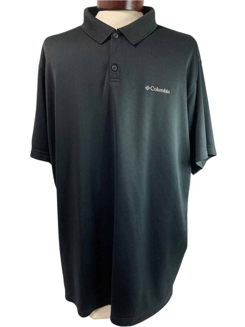 Size 3XL Columbia Mens Black Polo Shirt Omni-Shade Sun Protection