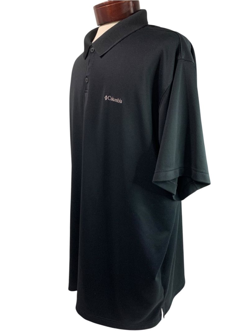 Size 3XL Columbia Mens Black Polo Shirt Omni-Shade Sun Protection